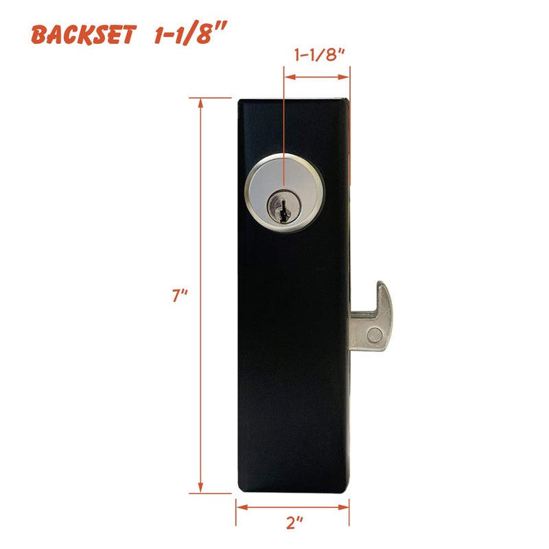 Oasis KIASET Hook Bolt Mortise Lock, Weldable Steel Hook Lock for Sliding Gate, Double Cylinder, 1-1/8" Backset - Image 3